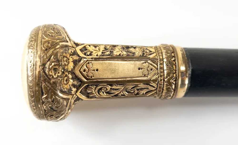 19th Century Victorian Gold Filled Cane or Walkin… - image 4