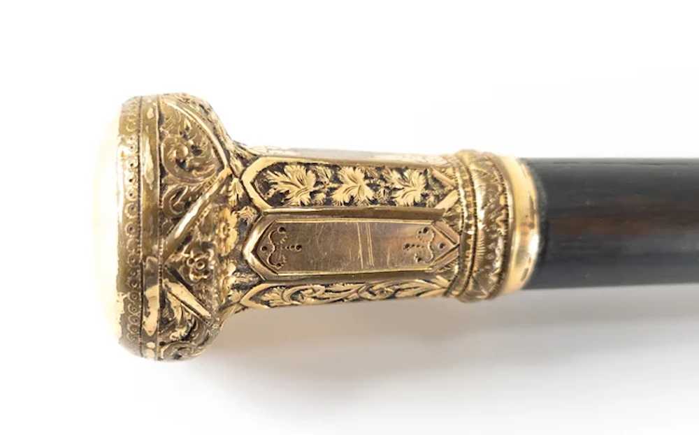 19th Century Victorian Gold Filled Cane or Walkin… - image 6