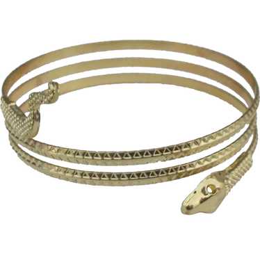 Triple Wrap Gold Tone Snake Bracelet