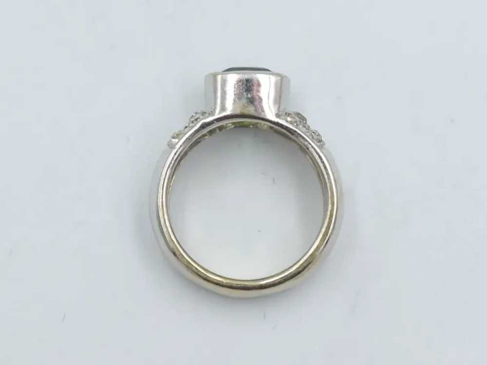 Natural Tourmaline & OEC Diamond 18k WG Ring - image 5