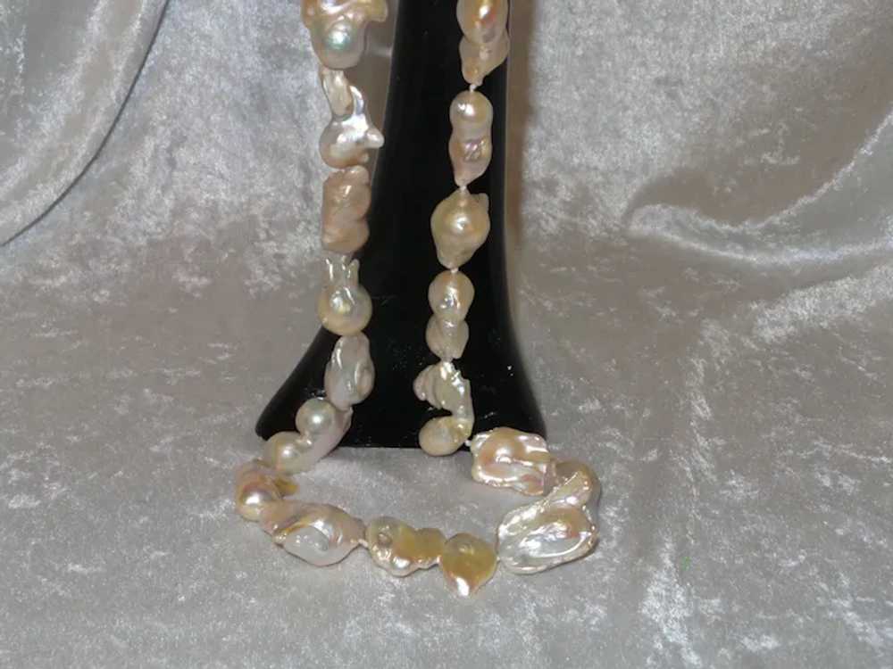 Cultured Flame Ball Baroque Pearl Necklace with E… - image 11