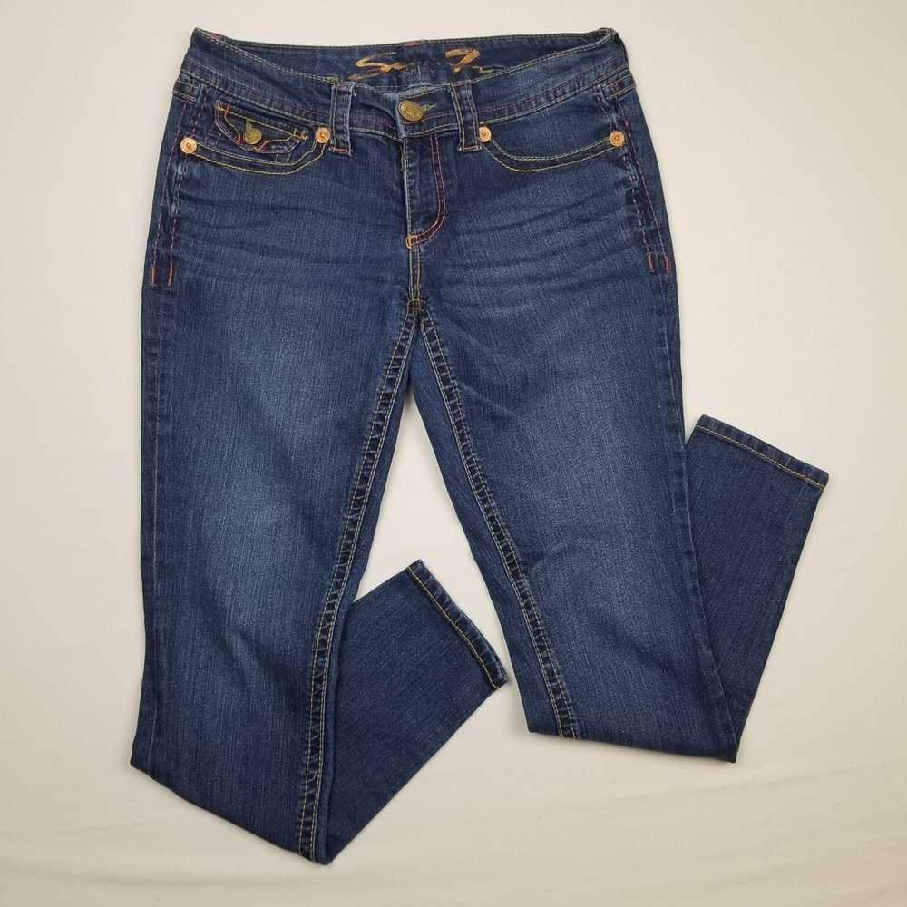 Seven 7 Seven 7 Cropped Denim Jeans Size 30 Dark … - image 1
