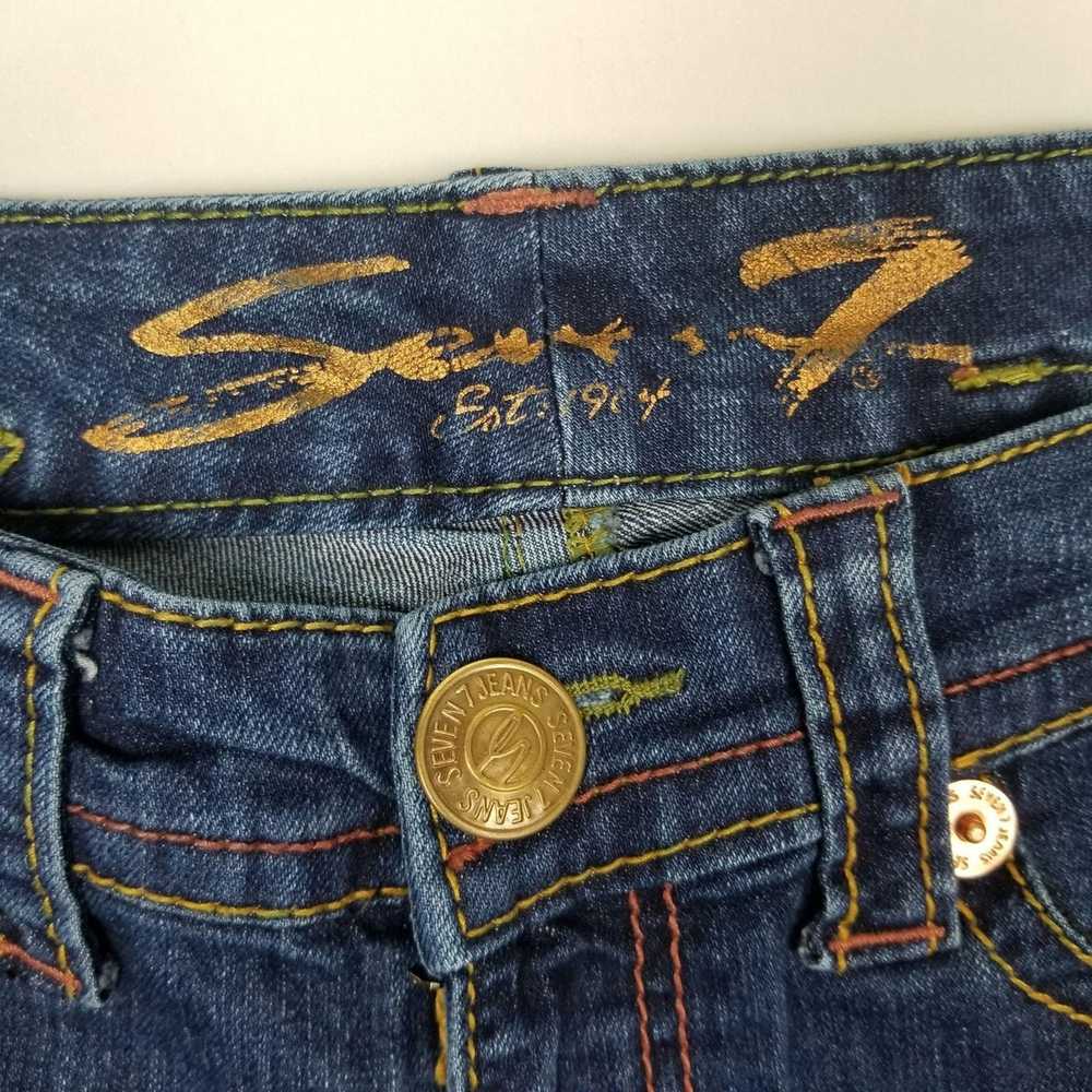 Seven 7 Seven 7 Cropped Denim Jeans Size 30 Dark … - image 3