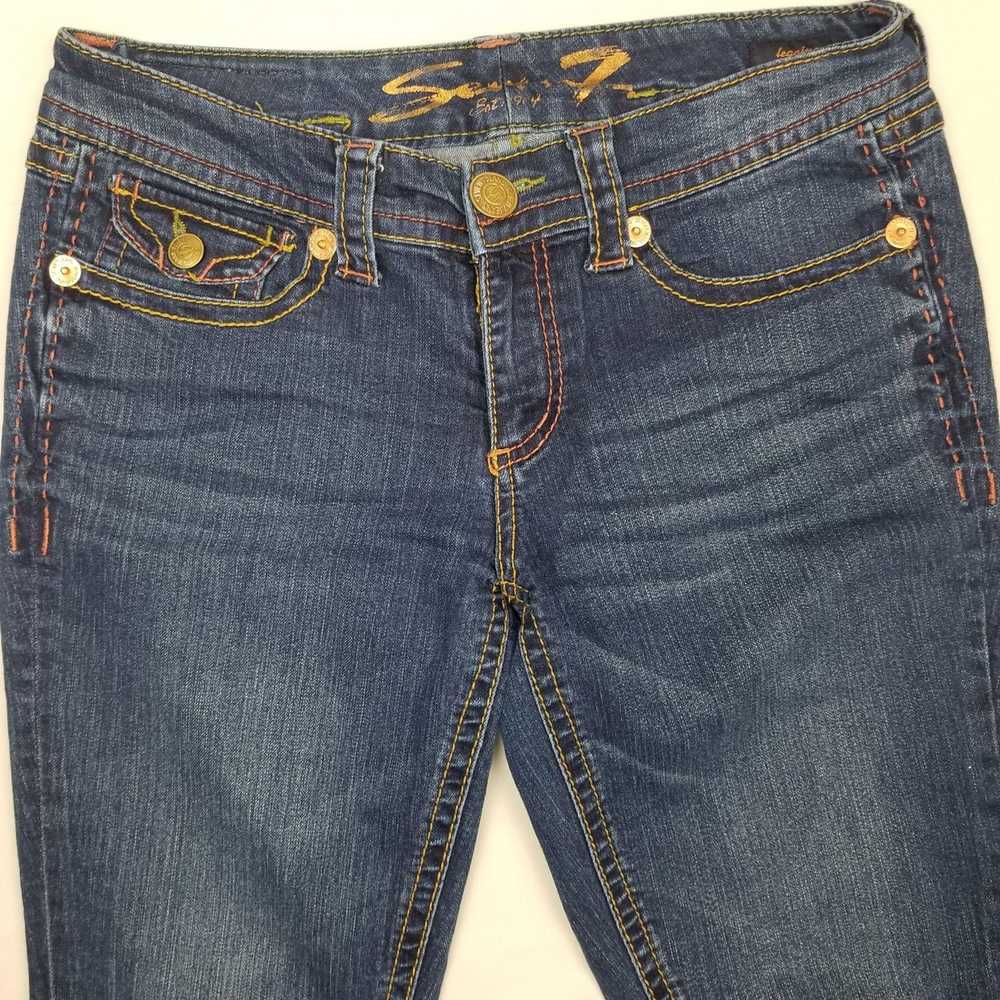 Seven 7 Seven 7 Cropped Denim Jeans Size 30 Dark … - image 4