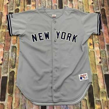 New York NY Yankees Jacket Striped L Men White Gray Cooperstown Baseball  Retro