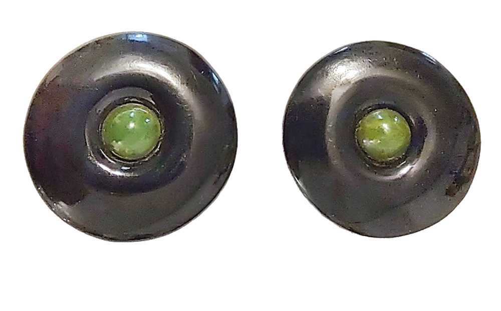 Pair Of 1930s Vintage Large Black Bakelite Button… - image 2