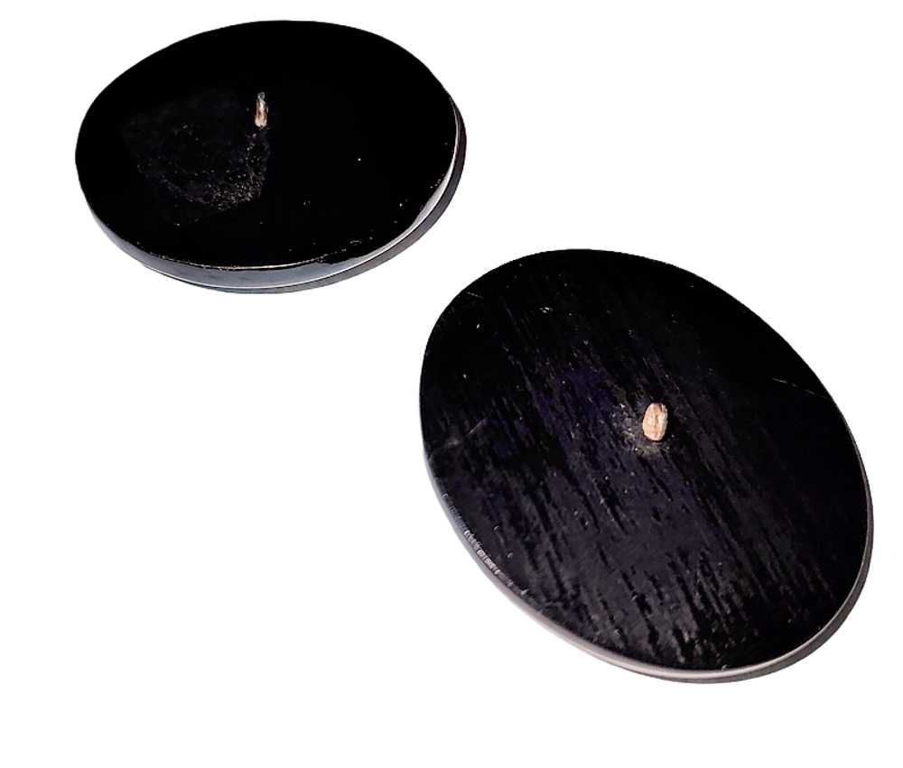 Pair Of 1930s Vintage Large Black Bakelite Button… - image 3