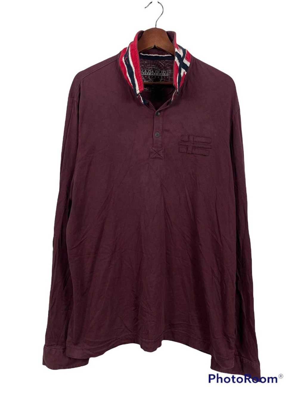 Napapijri Napapijri Geographic Maroon L/S Shirts - image 1