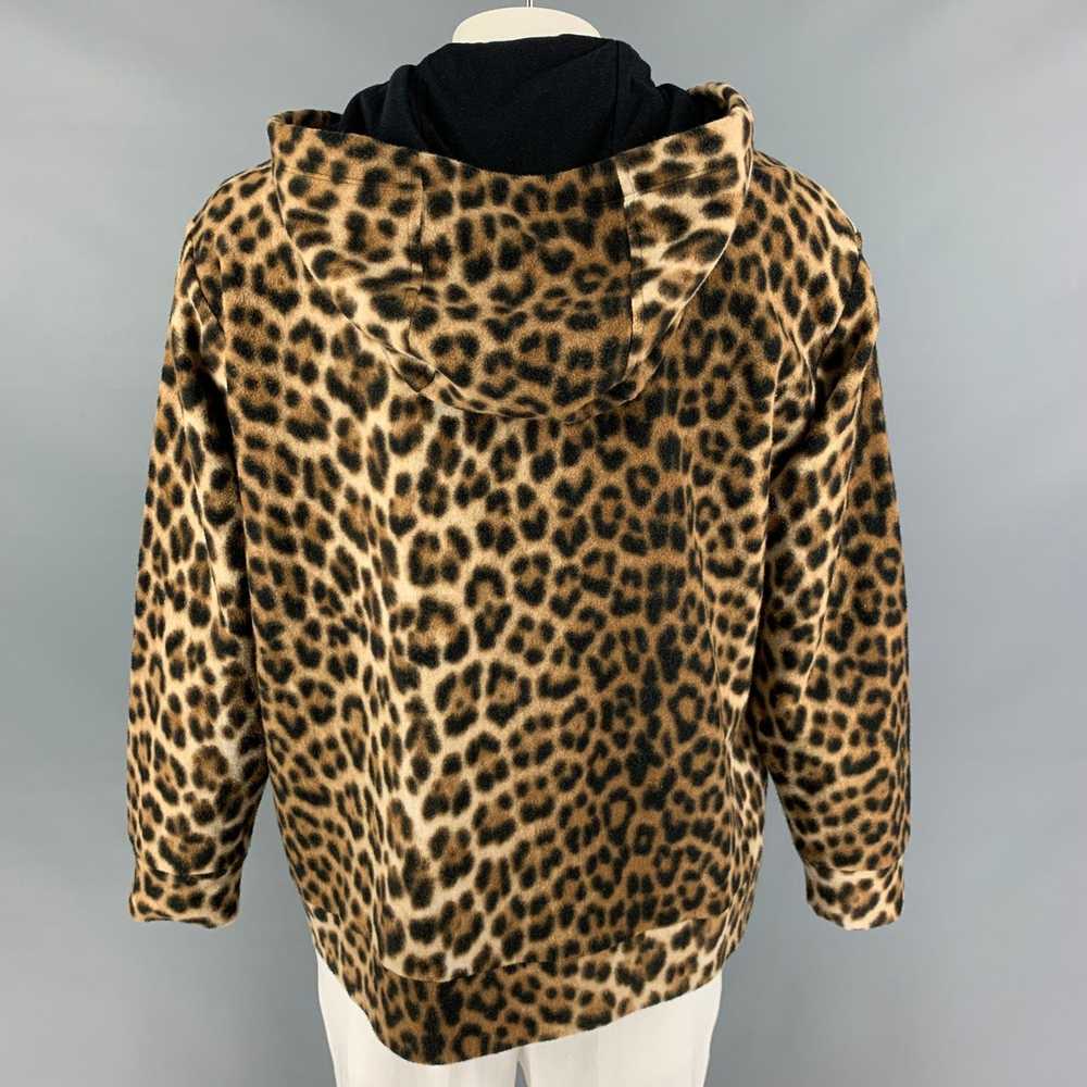 No. 21 Brown Black Leopard Print Cotton Hooded Sw… - image 3