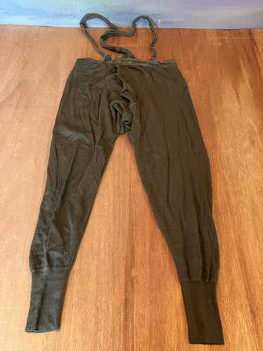 50s Vintage Military Winter Drawers Army Long Johns Military Issued  Underwear off White Size Medium. 