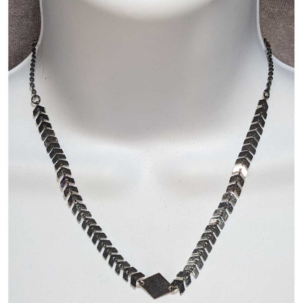 Other Charming Charlie Silver Chevron Necklace - image 4