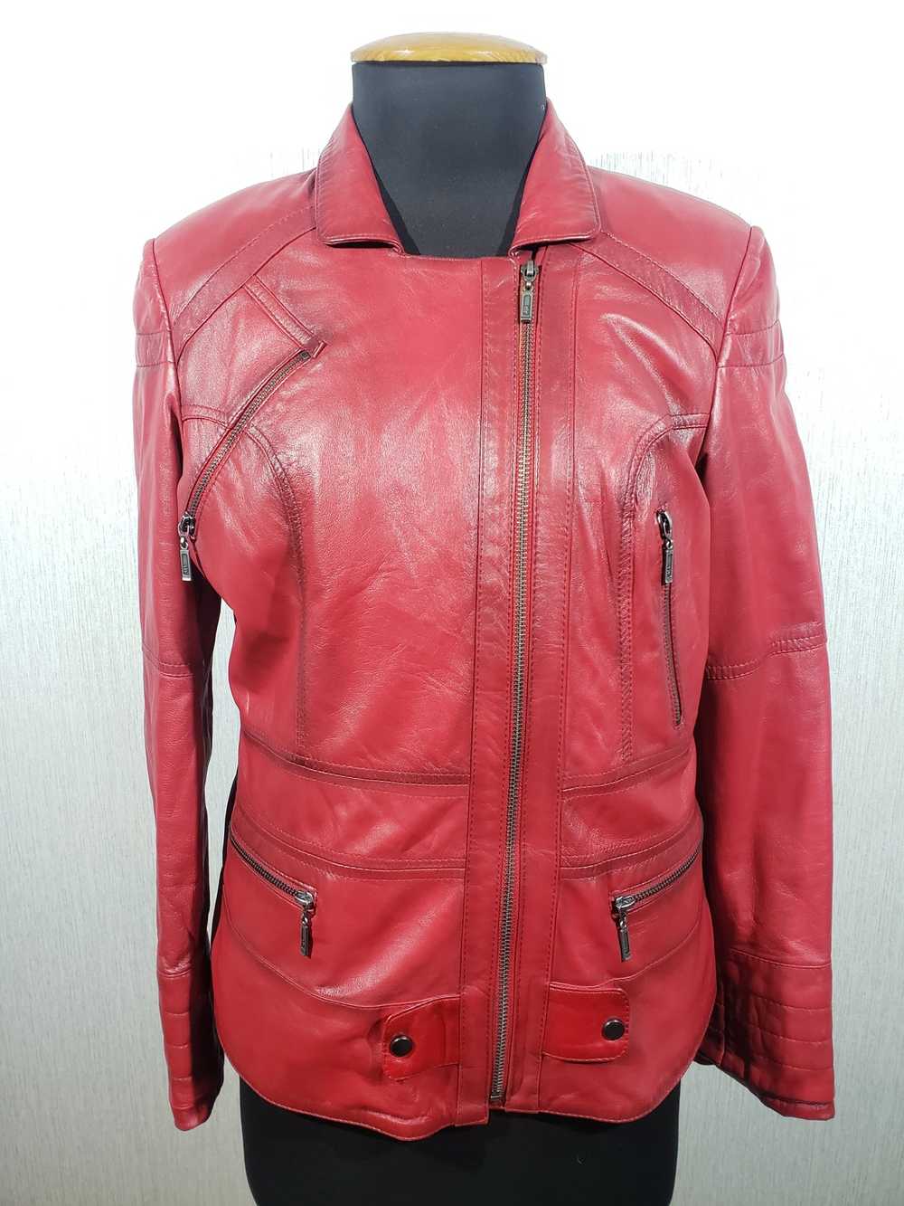 Designer × Rare Stylish red leather women's jacke… - image 1