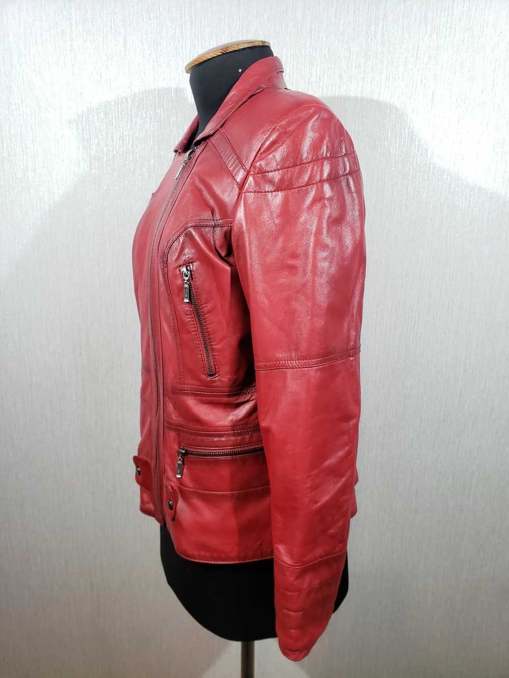 Designer × Rare Stylish red leather women's jacke… - image 2