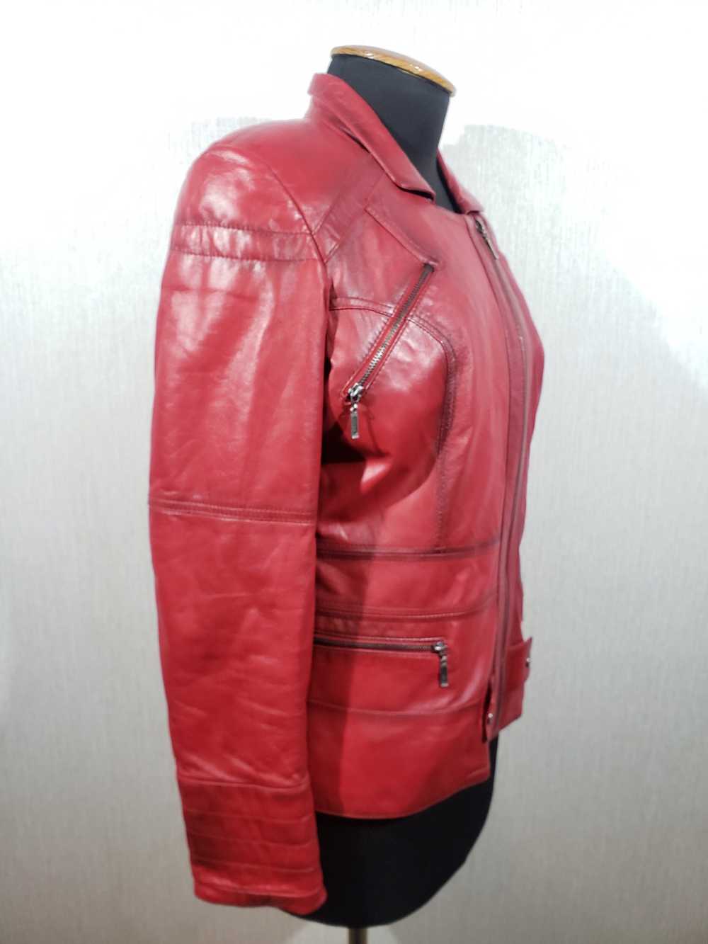 Designer × Rare Stylish red leather women's jacke… - image 3