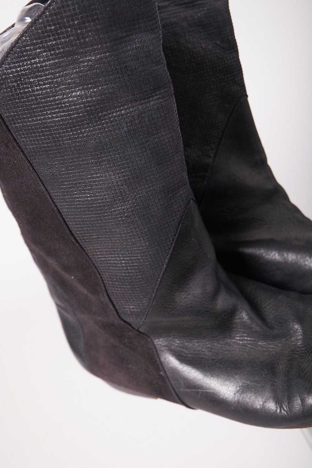 Vintage 1980s Black Leather And Suede Boots - image 5