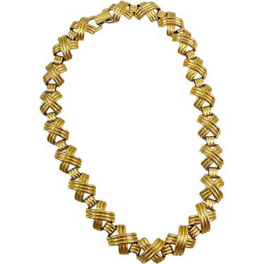 Napier Gold Chain X's Necklace Vintage - image 1