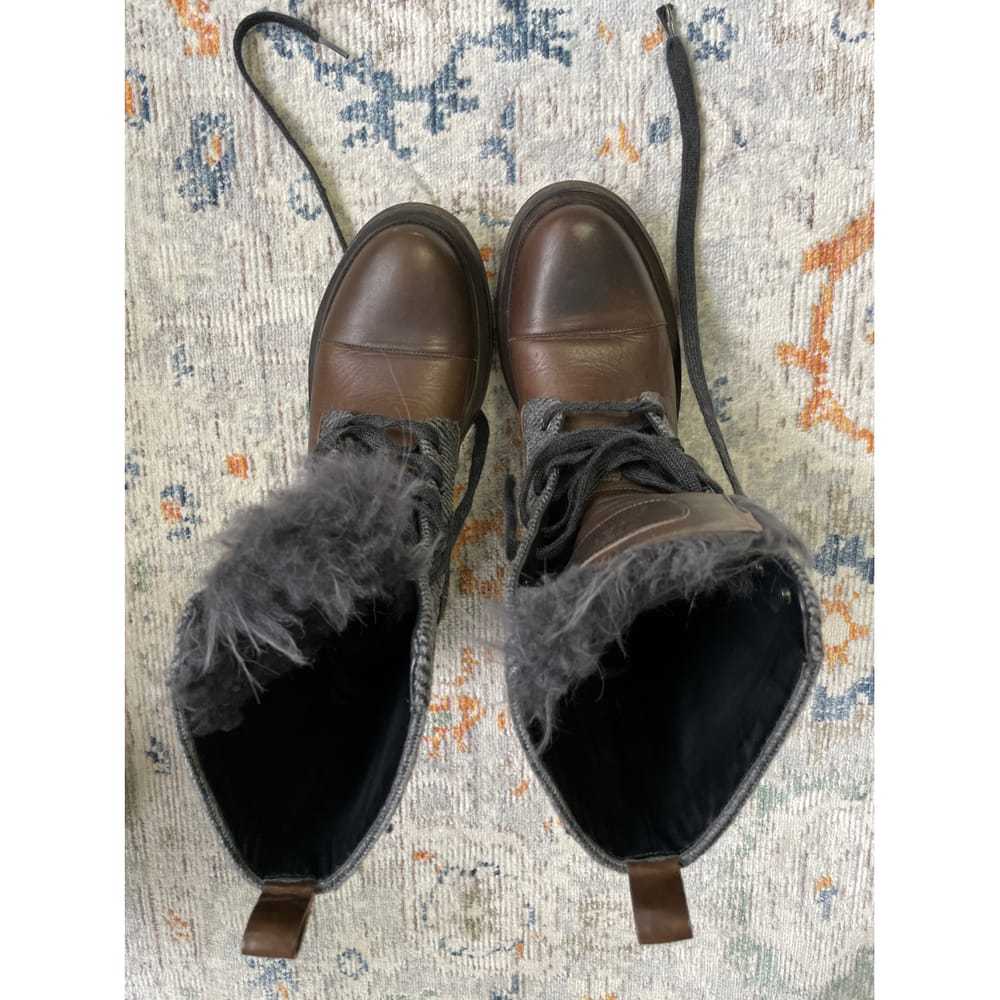 Brunello Cucinelli Leather lace up boots - image 9