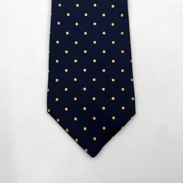 LANVIN Vintage Blue & White Small outlets Pattern Silk Men's Tie