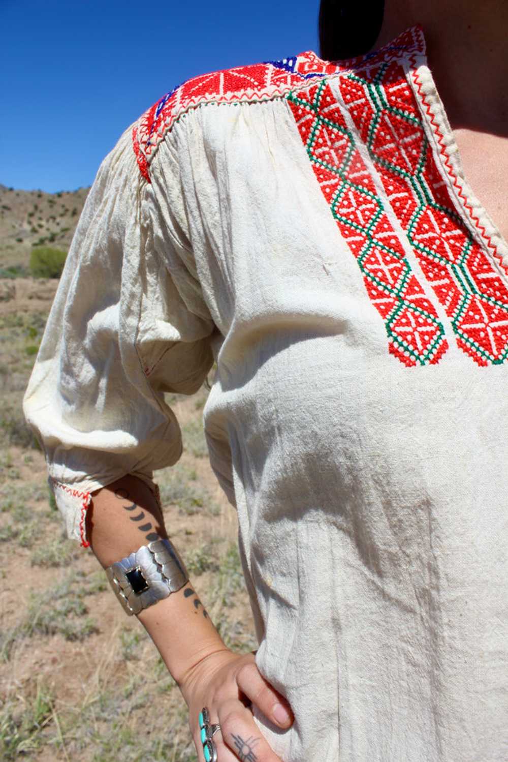 Vintage Mexican Chenteña Hand Embroidered Folk Ar… - image 5