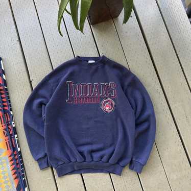 Vtg 80s Cleveland Indians JERSEY Distressed Single Stitch T Shirt Baseball  Sz L