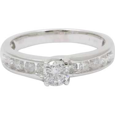 Vintage Diamonds 14K White Gold Wedding Ring - image 1