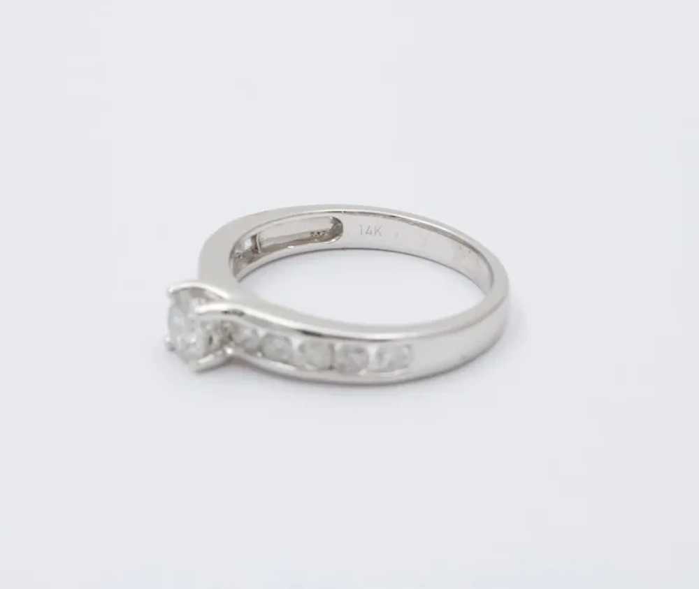 Vintage Diamonds 14K White Gold Wedding Ring - image 3