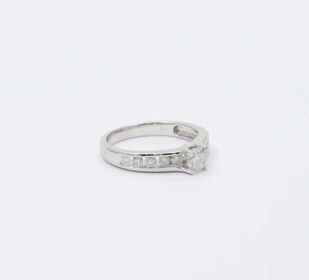 Vintage Diamonds 14K White Gold Wedding Ring - image 5