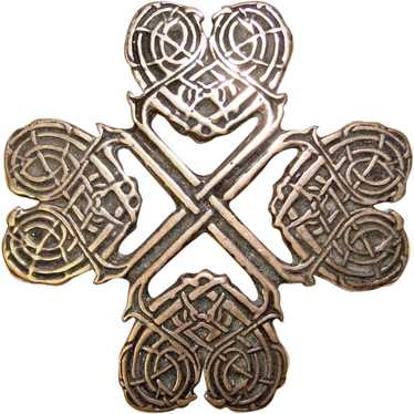 Beautiful STERLING Celtic Hearts Design Pendant