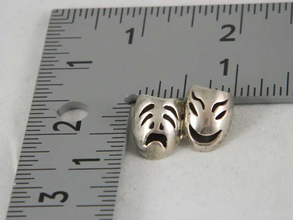 Vintage Comedy & Tragedy Sterling Silver Mask Pin - image 2