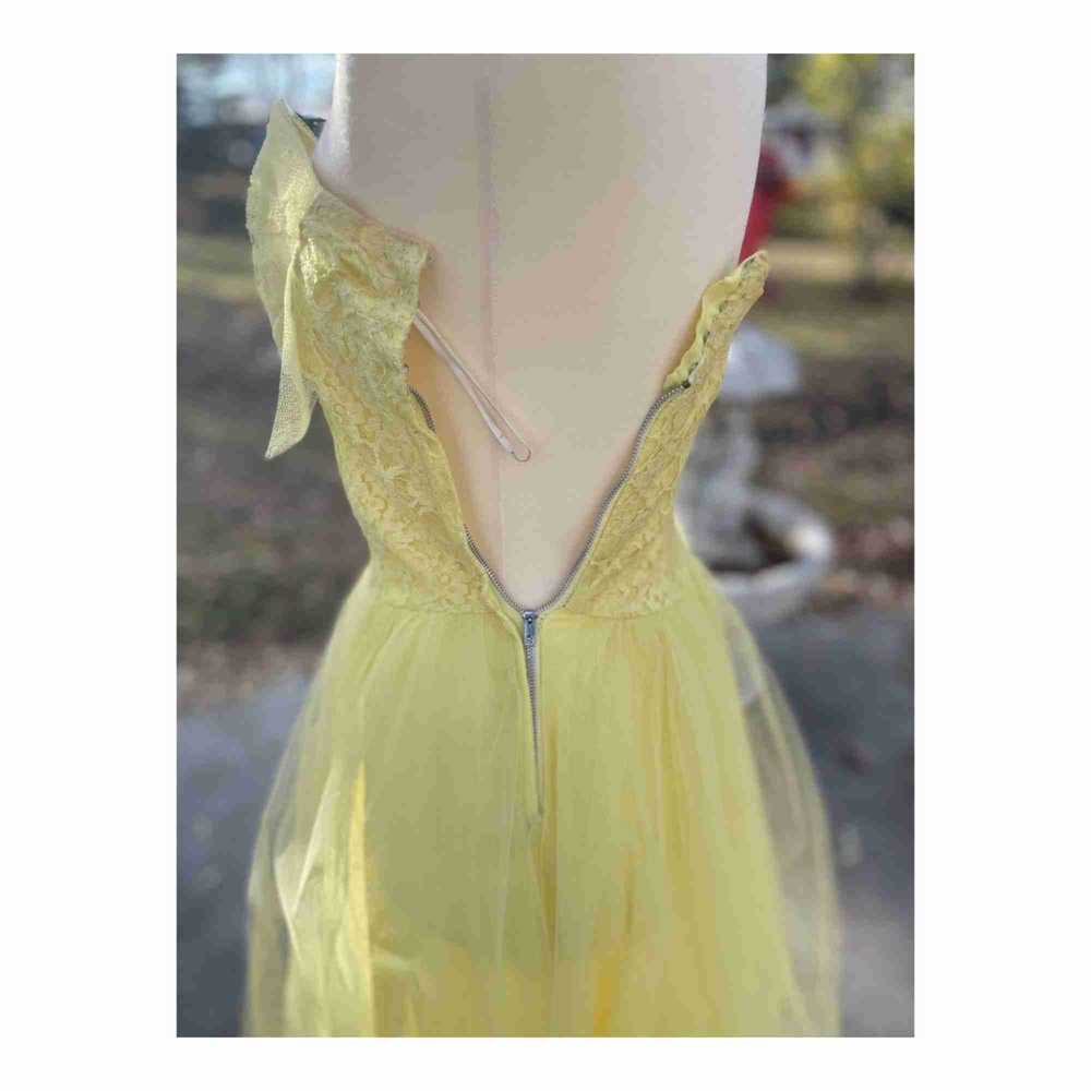 1950s Yellow Formal Dress Matching Bolero Lace Tu… - image 9