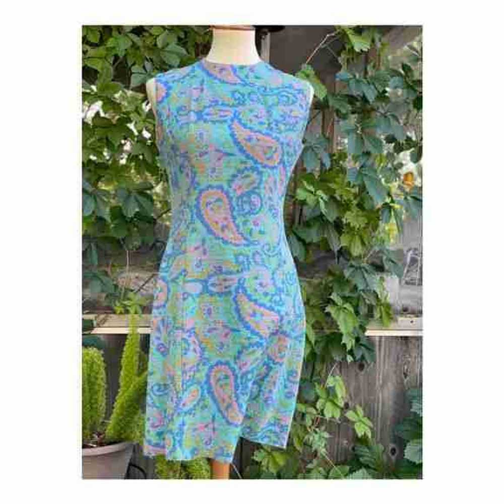50s 60s Mod Dress Psychedelic Paisley A Line - image 3