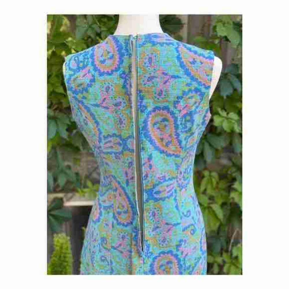 50s 60s Mod Dress Psychedelic Paisley A Line - image 5