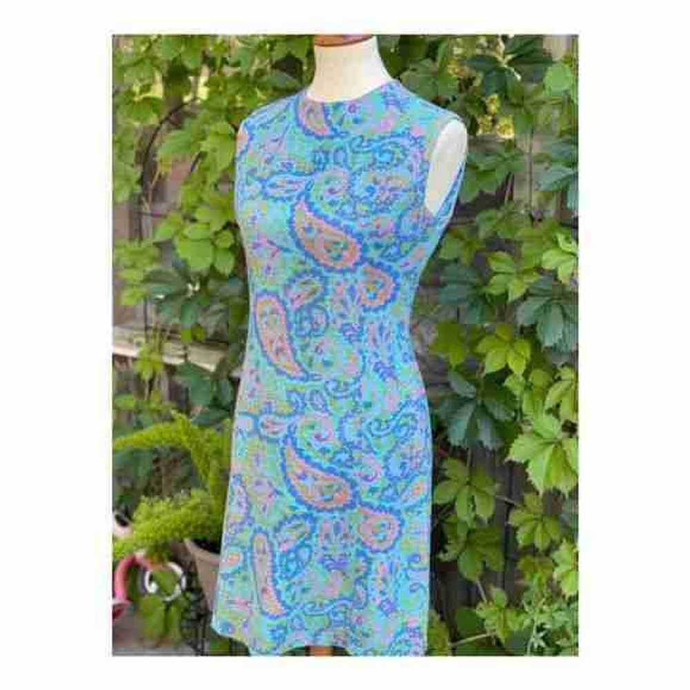 50s 60s Mod Dress Psychedelic Paisley A Line - image 8