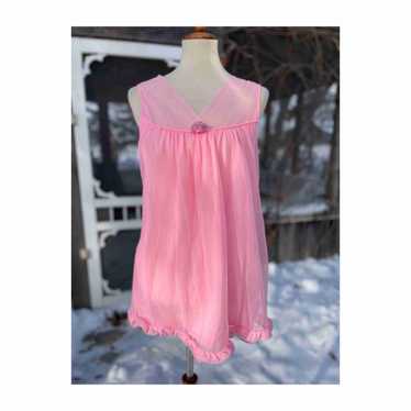 50s Vintage Canadian Made Pink Babydoll Night Gow… - image 1