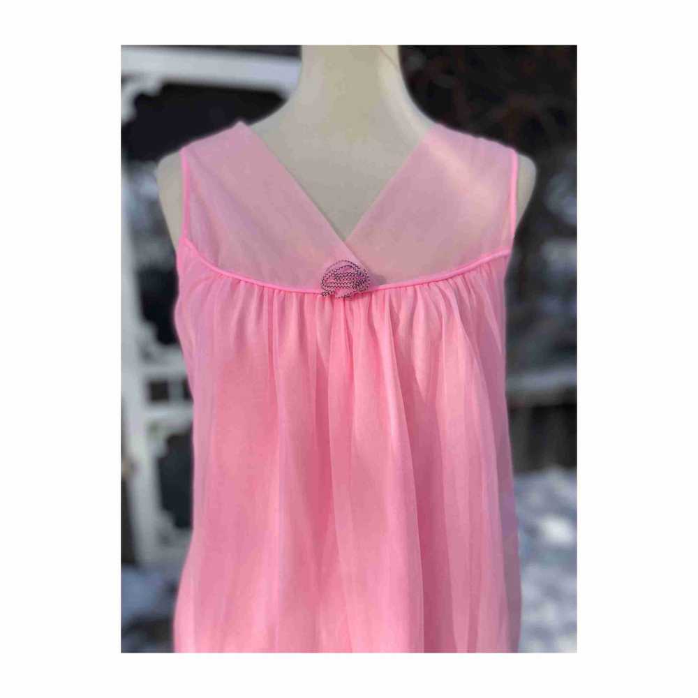 50s Vintage Canadian Made Pink Babydoll Night Gow… - image 2