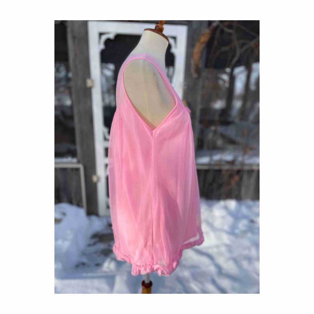 50s Vintage Canadian Made Pink Babydoll Night Gow… - image 4