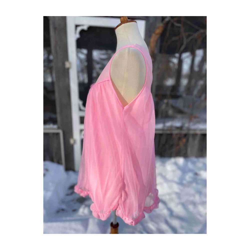 50s Vintage Canadian Made Pink Babydoll Night Gow… - image 6