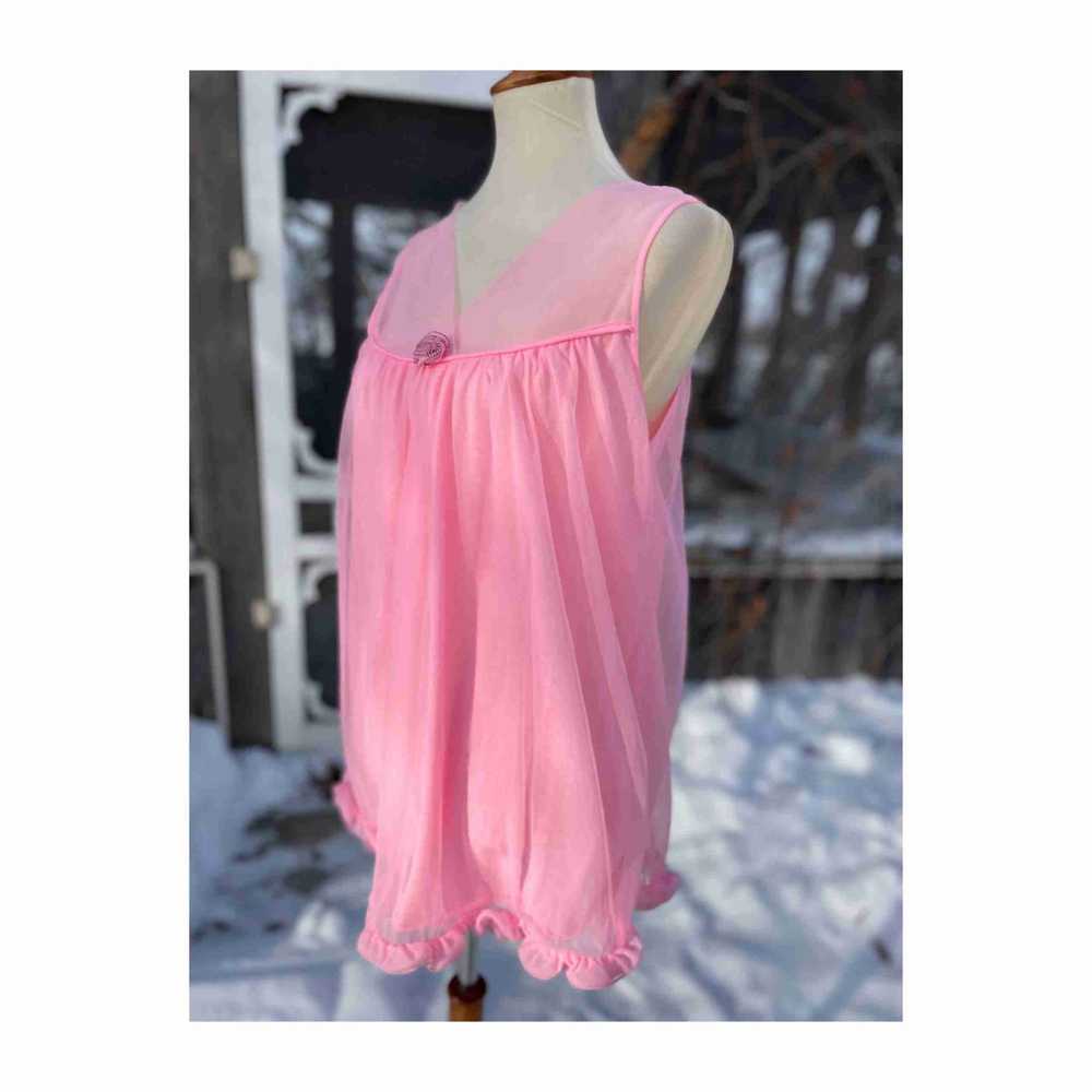 50s Vintage Canadian Made Pink Babydoll Night Gow… - image 7