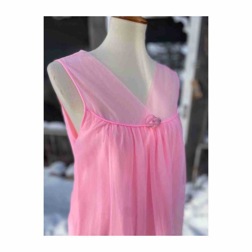 50s Vintage Canadian Made Pink Babydoll Night Gow… - image 8