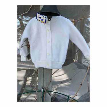 70s Anjou Knitwear Deadstock Cardigan Sweater Pea… - image 1