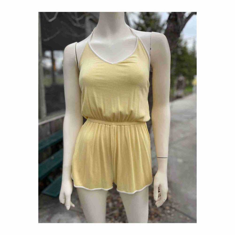 Forever 21 Retro Romper Playsuit Halter Yellow Ri… - image 2