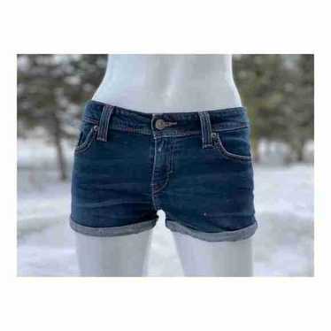 Levi’s Denim Short Shorts Low Rise Dark Wash Stre… - image 1