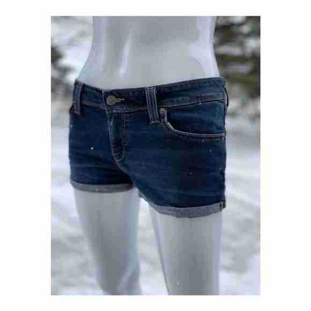 Levi’s Denim Short Shorts Low Rise Dark Wash Stre… - image 3