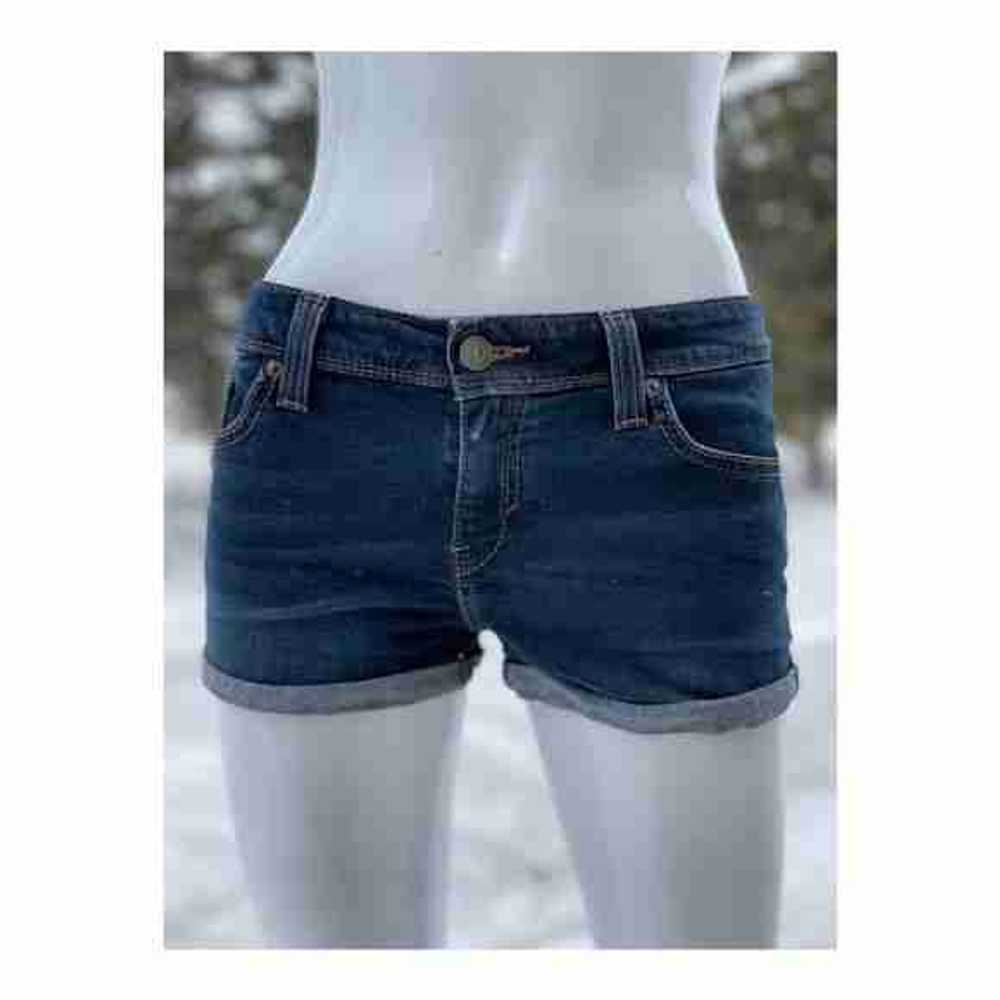 Levi’s Denim Short Shorts Low Rise Dark Wash Stre… - image 4