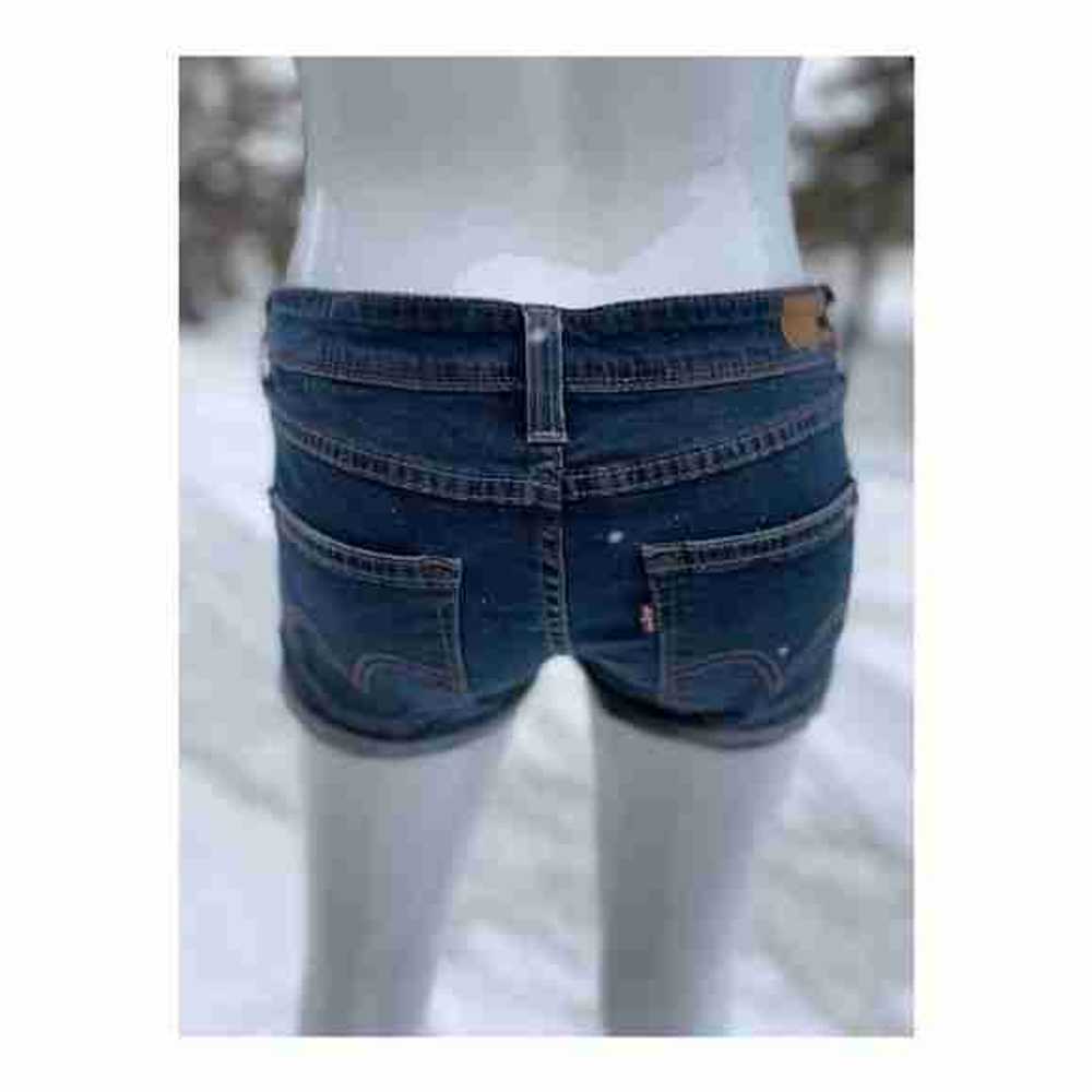 Levi’s Denim Short Shorts Low Rise Dark Wash Stre… - image 9