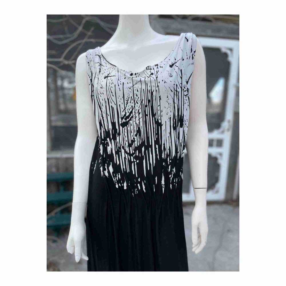 Linda Lundstrom Art to Wear Maxi Dress Pleated Wa… - image 11
