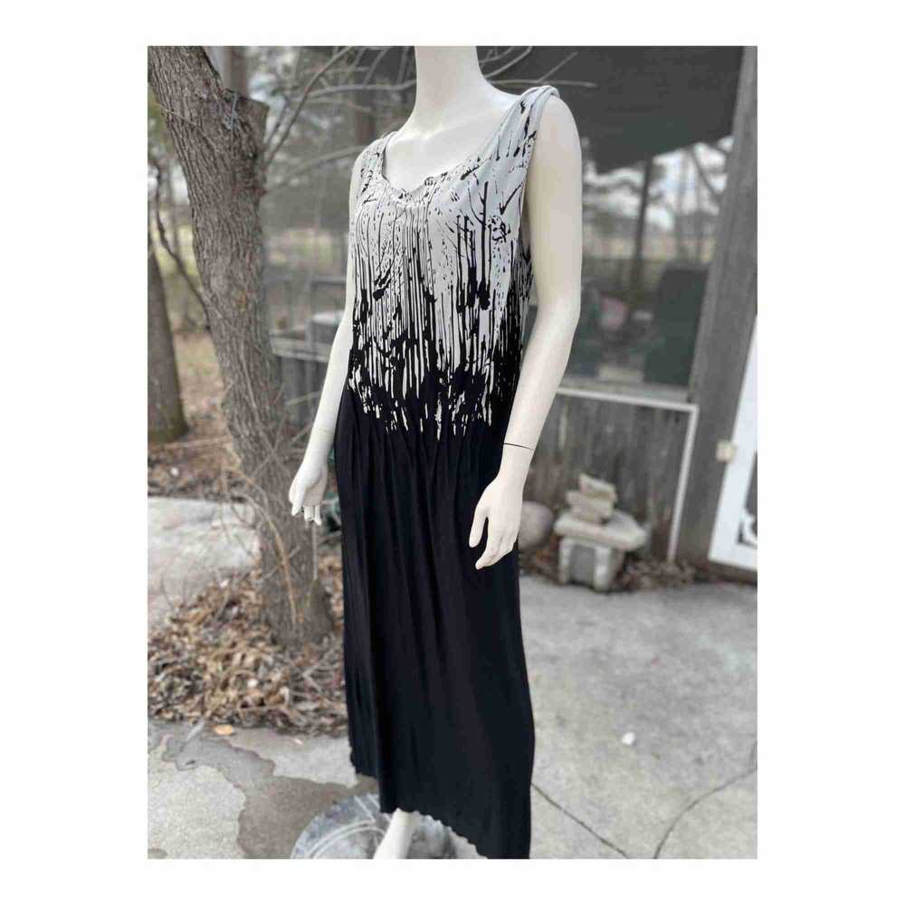 Linda Lundstrom Art to Wear Maxi Dress Pleated Wa… - image 1