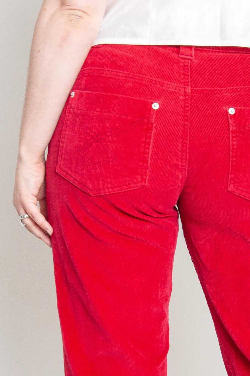 Corduroy Pants Mid Waist Red - image 3