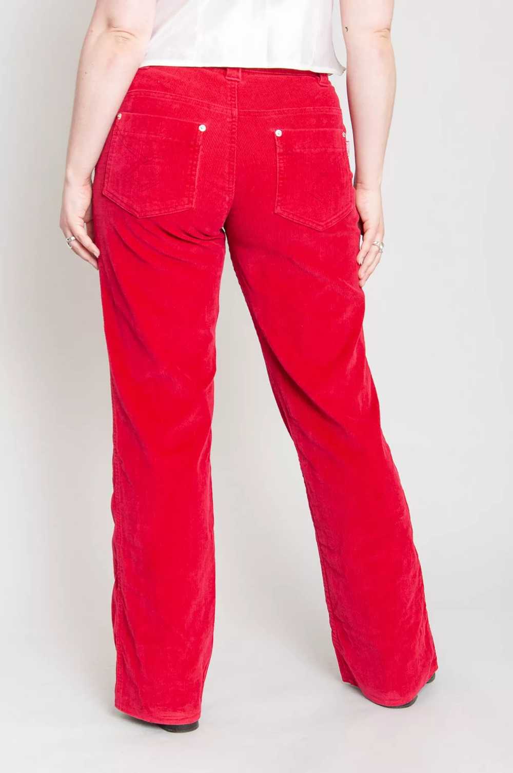 Corduroy Pants Mid Waist Red - image 4