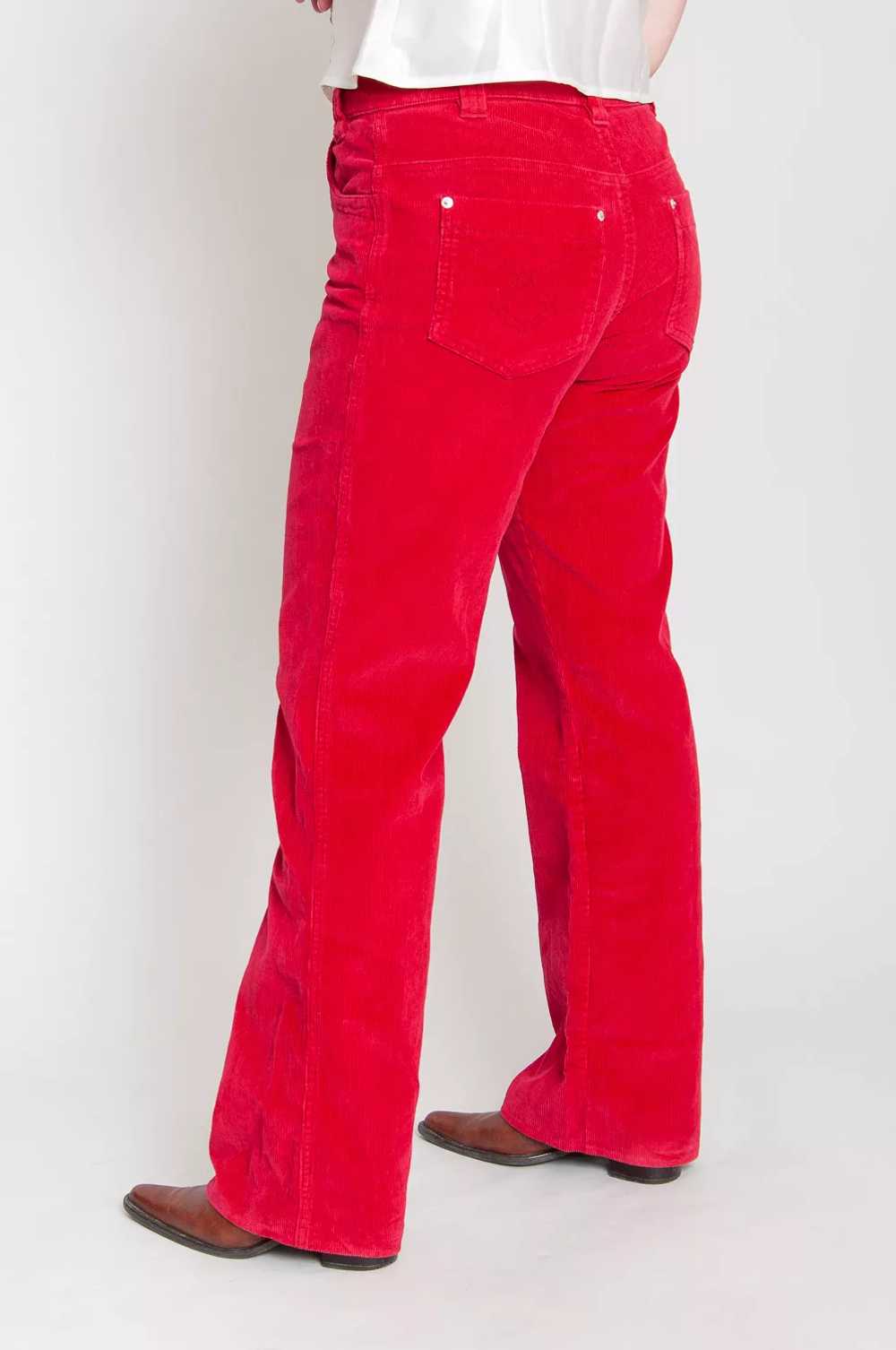 Corduroy Pants Mid Waist Red - image 5